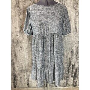 Good Luck Gem Sz M Black And White Short Sleeve Ruffled Shift Dress work